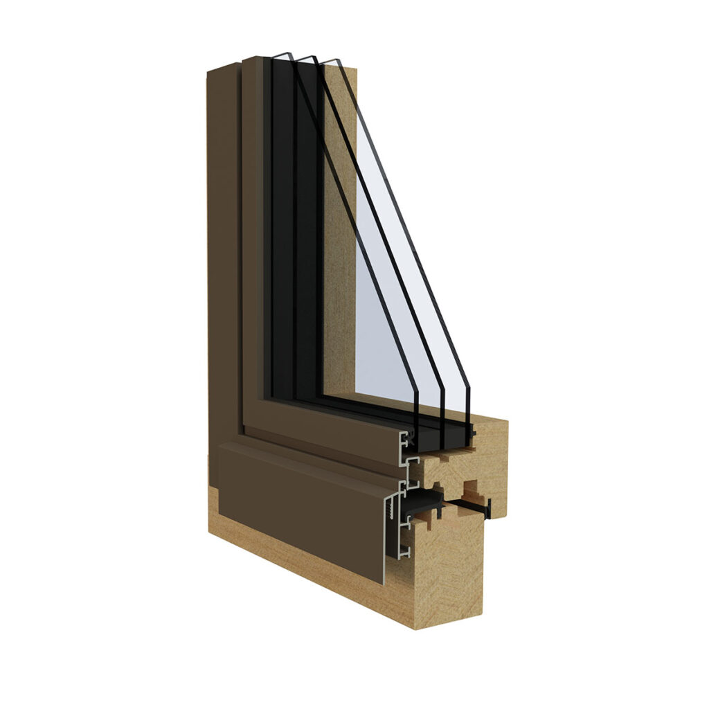 Profil eines Holz-Aluminium Fensters